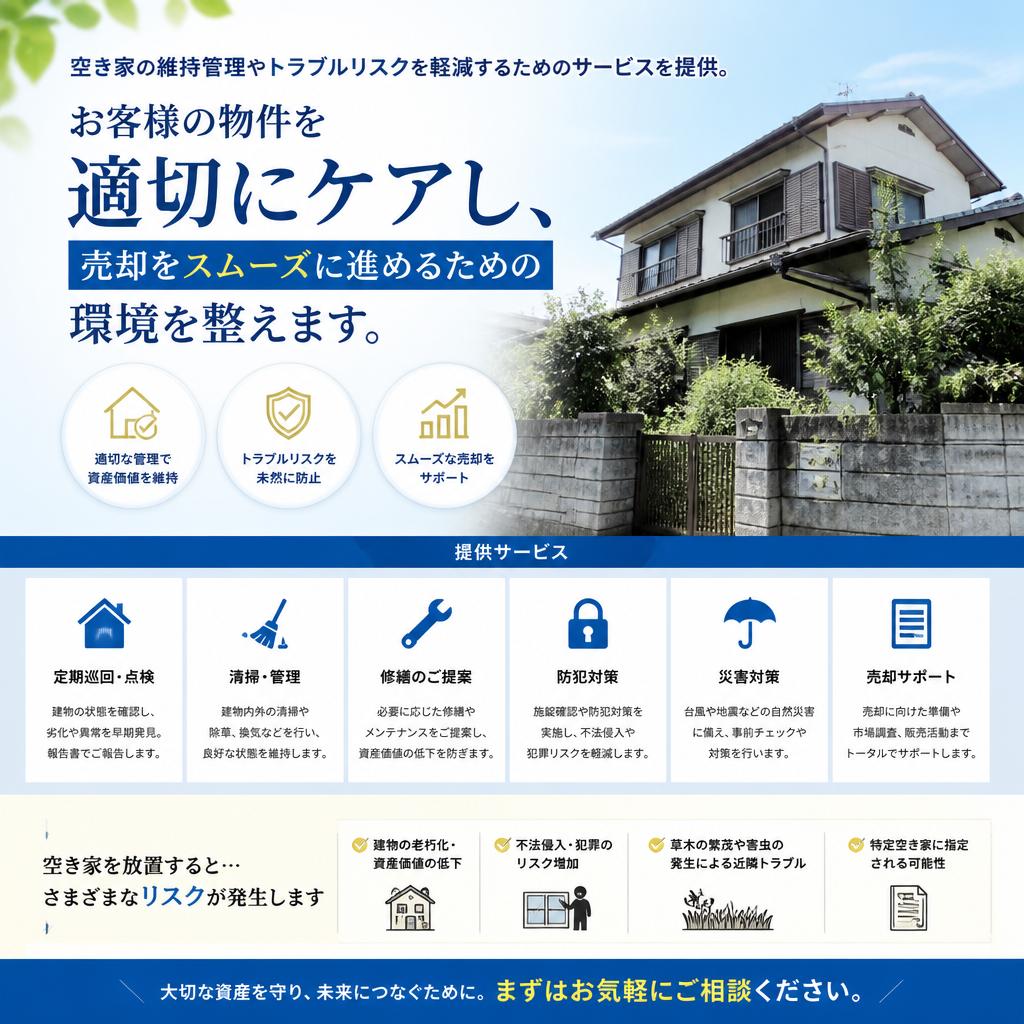 空き家管理で売却前の不安を解消