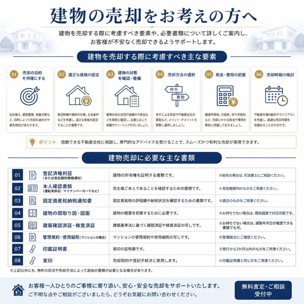建物売却の際の重要なポイント