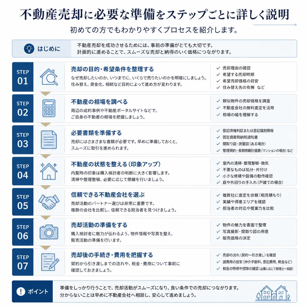 売却準備のステップとは？