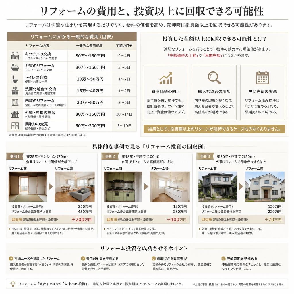 4. リフォーム費用と回収可能な価値